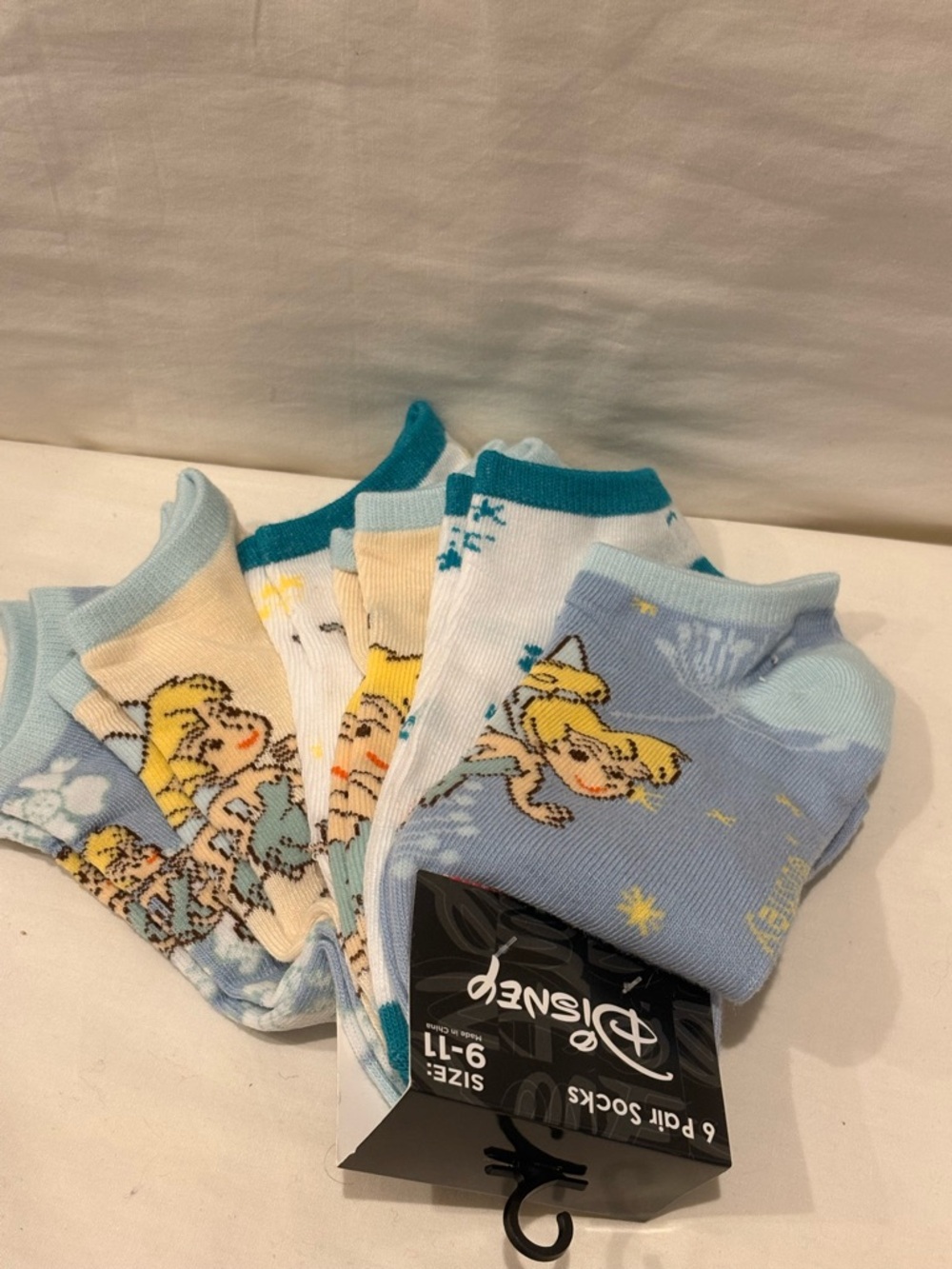 Disney Playful Tinkerbell Socks - Light Blue and Teal-   Stocking Stuffer